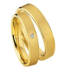 Linden Trauringe / Eheringe Altikon mit Diamant - 504/505