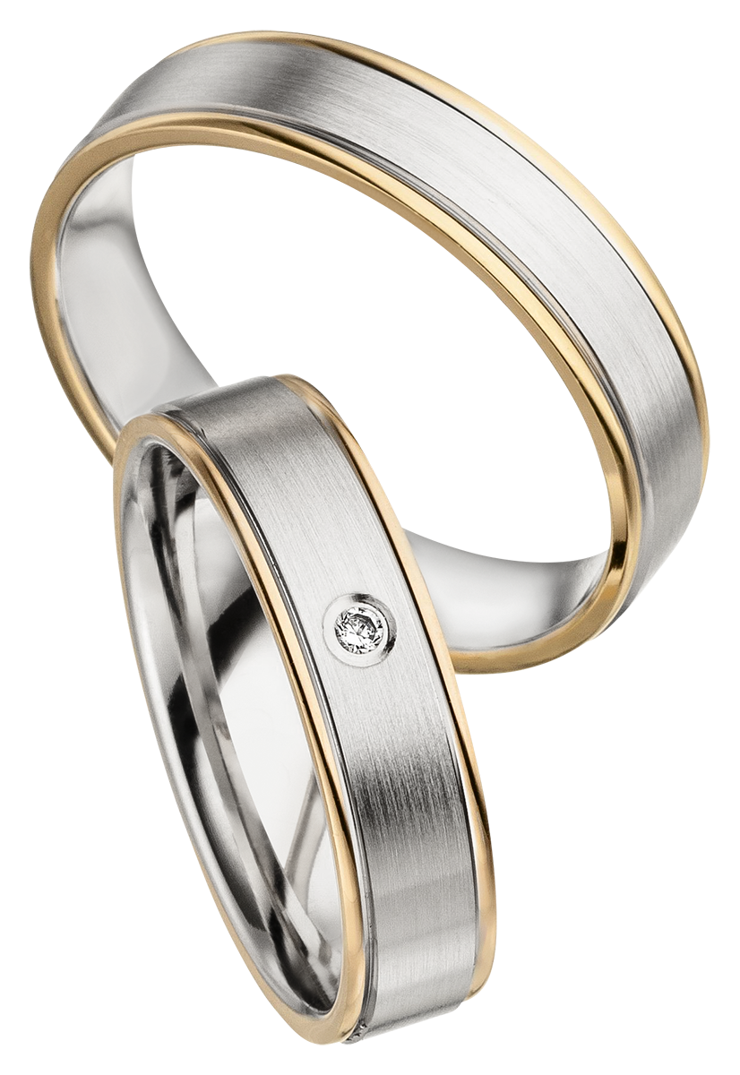 Linden Trauringe / Eheringe Arni mit Diamant 0.02 ct. - 603/604