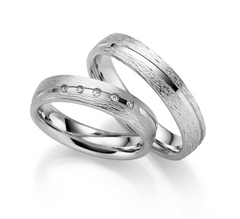 Linden Trauringe / Eheringe Basel mit Diamanten 0.010 ct. - 1621/1622