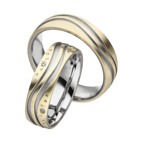 Linden Trauringe / Eheringe Bellinzona mit Diamant 0.008 ct. - 1534/1535