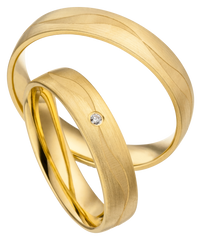 Linden Trauringe / Eheringe Bergdietikon mit Diamant 0.0200 ct. - 1322/1323