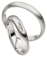 Linden Trauringe / Eheringe Brütten mit Diamant W/si, 0.0135 ct. - 272/273