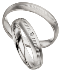 Linden Trauringe / Eheringe Bubikon aus Weissgold - 808/809