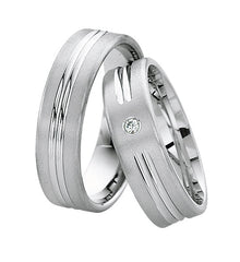 Linden Trauringe / Eheringe Dällikon aus Gold mit Diamant (W/si) - 532/533