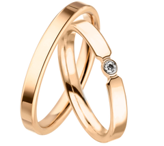 Linden Trauringe / Eheringe Dielsdorf aus Roségold - 1219/1218