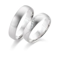 Linden Trauringe / Eheringe Ebikon mit Diamanten - 1268/1269