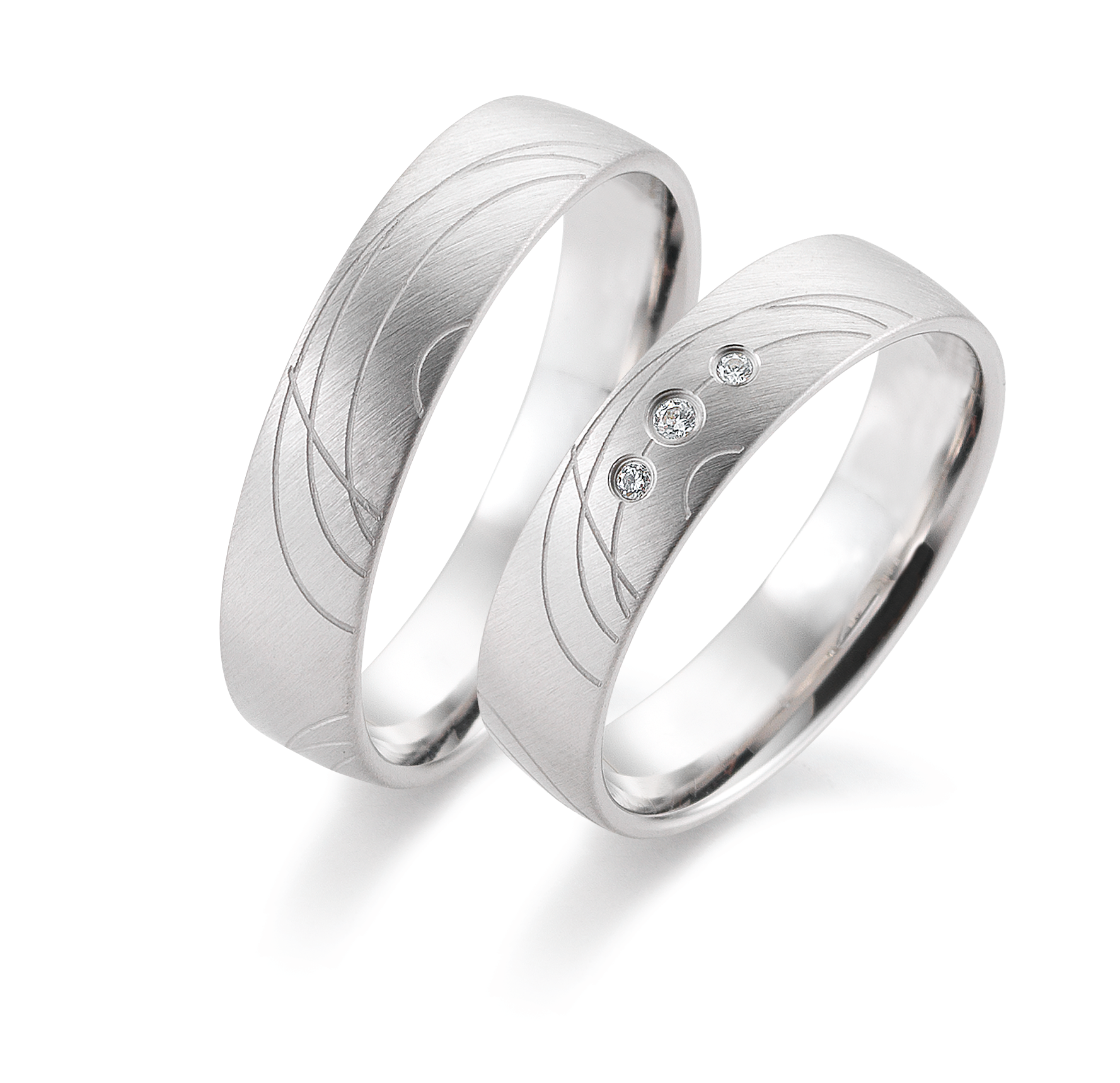 Linden Trauringe / Eheringe Emmen mit Diamant W/si - 1270/1271