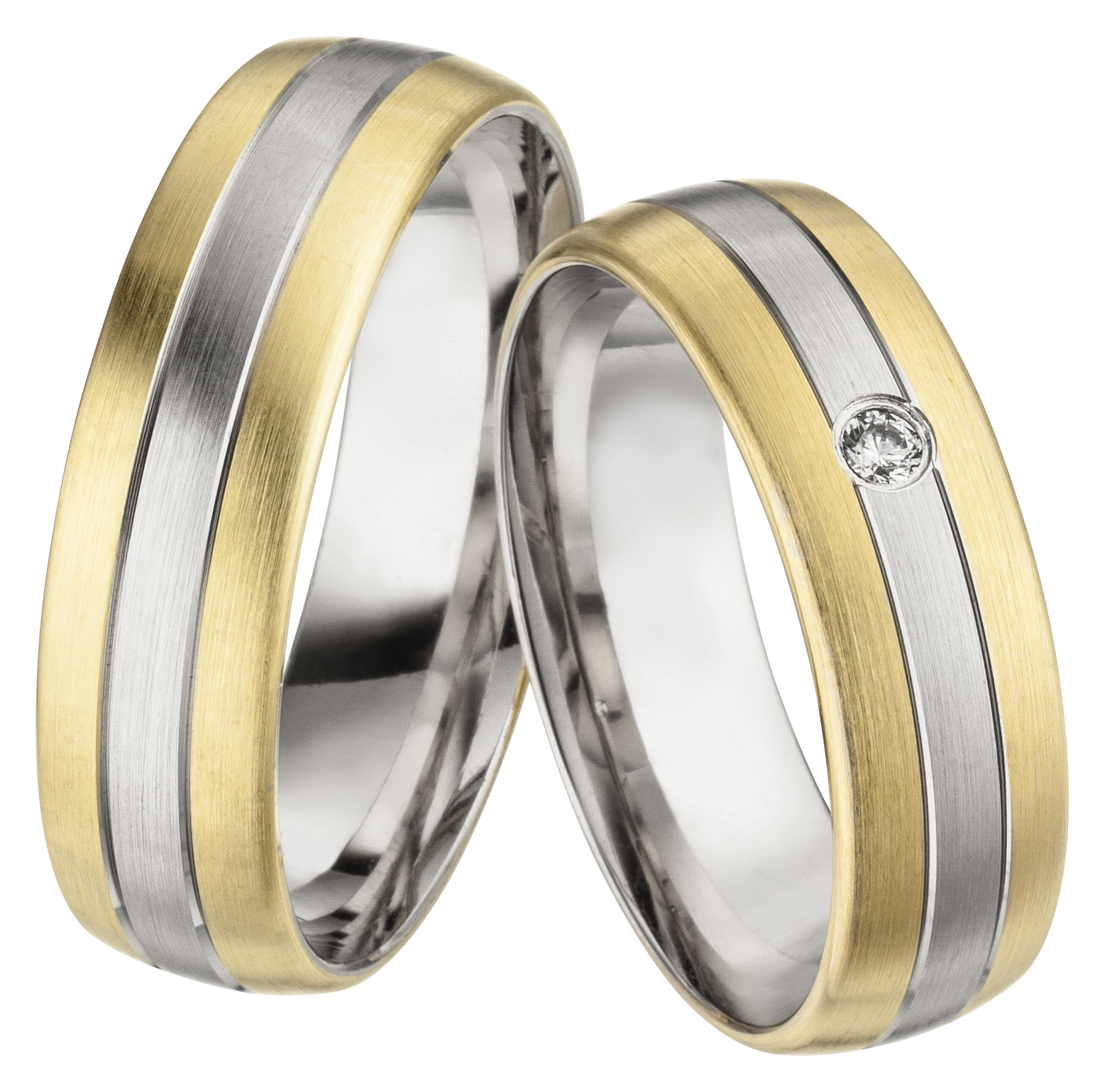 Linden Trauringe / Eheringe Fislisbach mit 0.03 ct. - 770/771