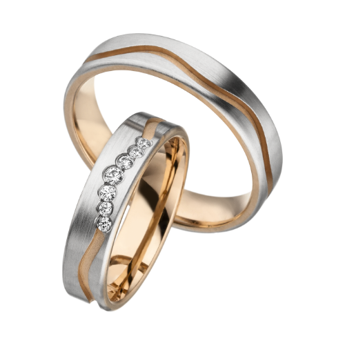 Linden Trauringe / Eheringe Freiburg mit Diamant W/si - 1538/1539