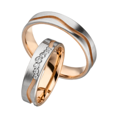 Linden Trauringe / Eheringe Freiburg mit Diamant W/si - 1538/1539