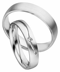 Linden Trauringe / Eheringe Glarus mit Diamant 0.0200 ct. - 1556/1557