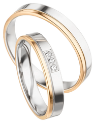 Linden Trauringe / Eheringe Greifensee – Zweifarbig in Gold - 1437/1438