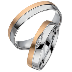 Linden Trauringe / Eheringe Grüningen - Zweifarbiges Desig - 1439/1440