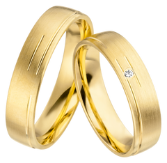 Linden Trauringe / Eheringe Pfäffikon mit Diamant W/si - 248/249