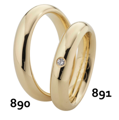 Linden Trauringe / Eheringe Hombrechtikon mit Dimant 0.03 ct. - 890/891