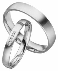 Linden Trauringe / Eheringe Horw mit Diamant 0.008 ct. - 1544/1545