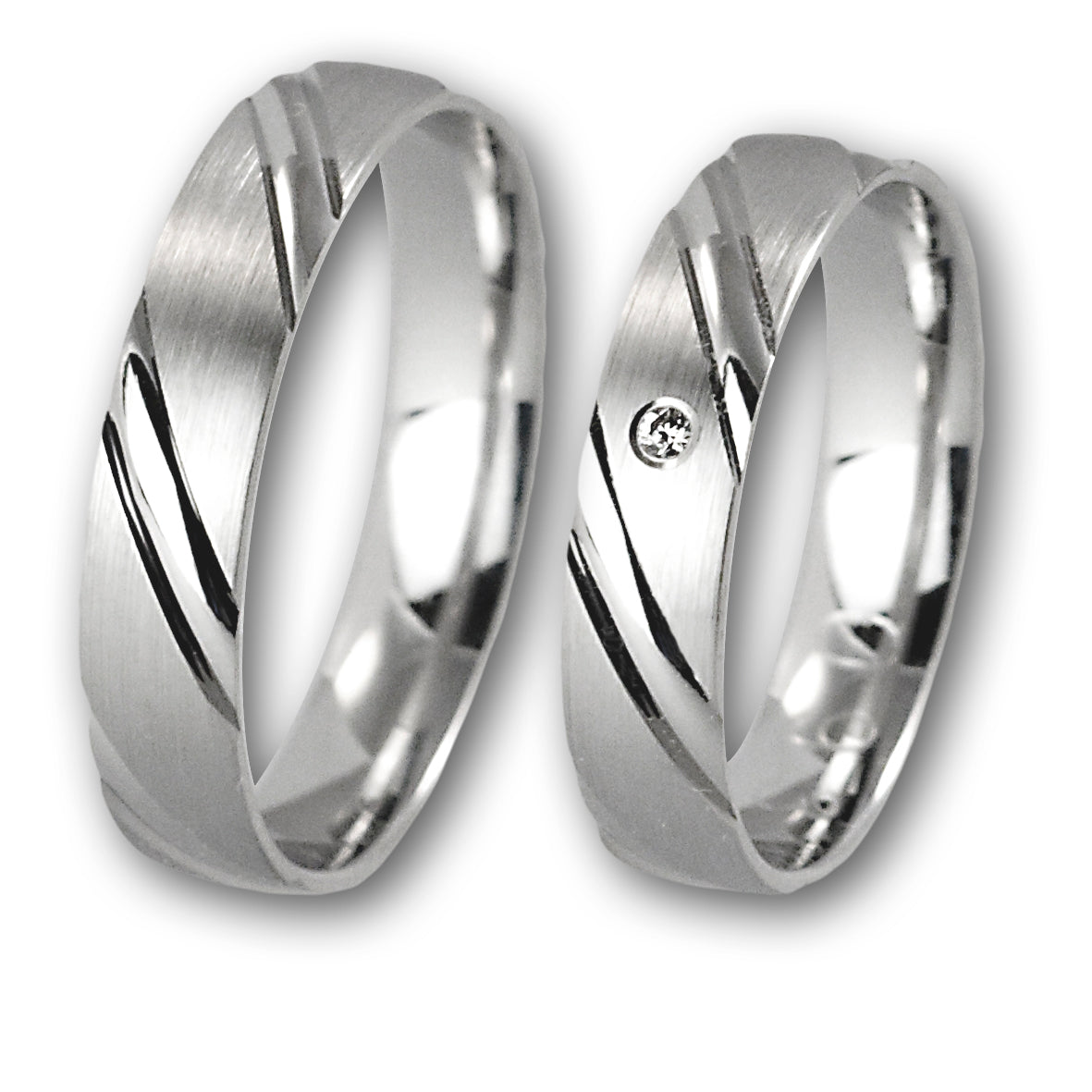 Linden Trauringe / Eheringe Hünenberg mit Diamant 0.0135 ct. - 092/093