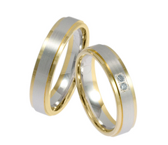 Linden Trauringe / Eheringe Kulm mit Diamant W/si - 719/720