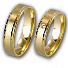 Linden Trauringe / Eheringe Oberägeri mit Diamant W/si - 094/095