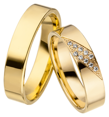 Linden Trauringe / Eheringe Oberengstringen mit 10 Diamanten 0.008 ct. - 896/897