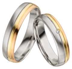 Linden Trauringe / Eheringe Oftringen in Tricolor - 1168/1169