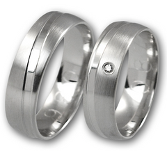 Linden Trauringe / Eheringe Regendsorf mit Diamant W/si, 0.02 ct. - 086/087