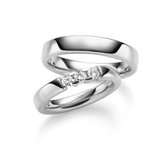 Linden Trauringe / Eheringe Glattbrugg mit Diamanten 0.1 ct. - 1643/1644