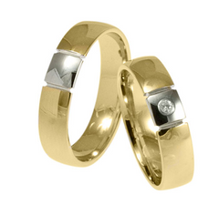 Linden Trauringe / Eheringe Rheinfelden mit Diamanten 0.03 ct. - 733/734