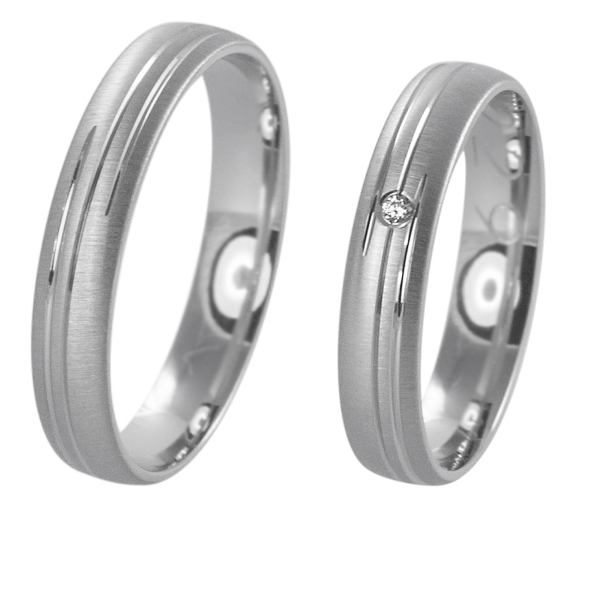 Linden Trauringe / Eheringe Risch mit Diamant W/si - 228/229