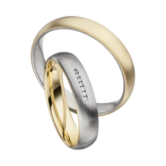 Alliances en tilleul / alliances Tessin avec diamant 0,005 ct. - 1542/1543