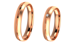 Linden Trauringe / Eheringe Thalwil mit Diamant 0.0135 ct. - 1331/1332