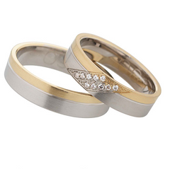 Linden Trauringe / Eheringe Turbenthal mit 10 Diamanten 0.008 ct. - 060/061