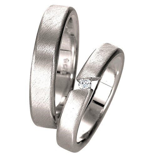 Linden Trauringe / Eheringe Villmergen mit Diamant 0.06 ct. - 007/008