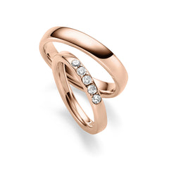 Linden Trauringe / Eheringe Volketswil mit 5 Diamanten - 1633/1634