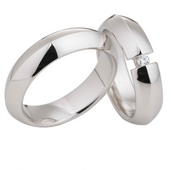 Linden Trauringe / Eheringe Wildberg mit Diamant 0.0600 ct. - 230/231