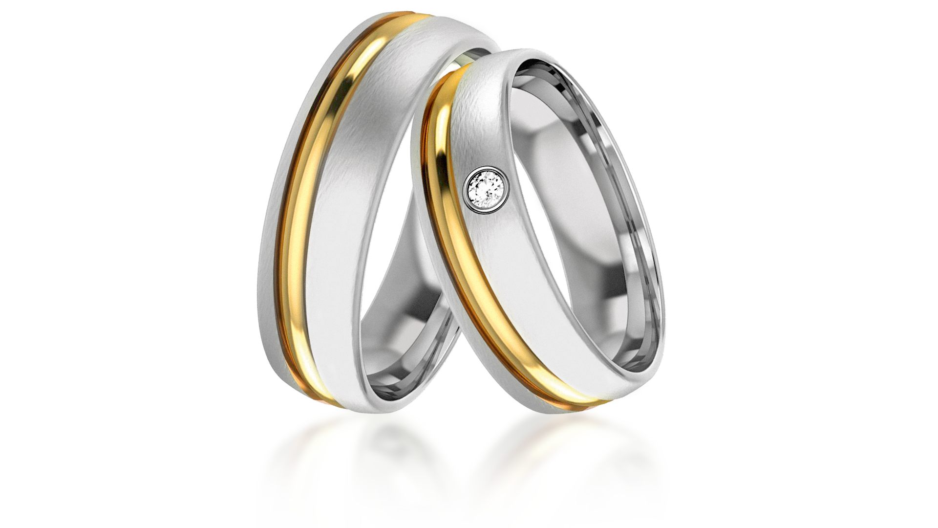 Linden Trauringe / Eheringe Zofingen mit Diamant 0.0200 ct. - 289/290