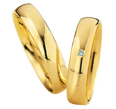 Linden Trauringe / Eheringe Zürich mit Diamant 0.0135 ct. - 500/501