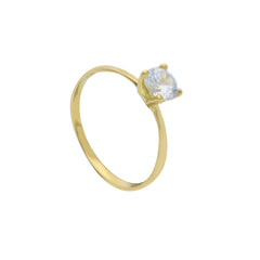 Bague de fiançailles Linden en or 18 carats – bague solitaire avec zircone au design sophistiqué - 095390