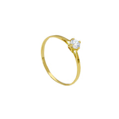 Bague de fiançailles Linden en or 18 carats – bague solitaire avec zircone au design sophistiqué - 104254