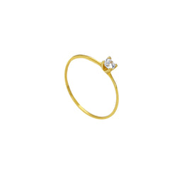 Bague de fiançailles Linden en or 18 carats – bague solitaire avec zircone au design sophistiqué - 134128