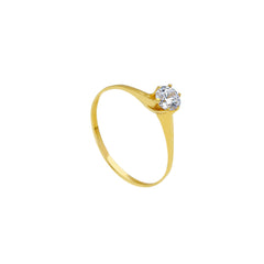 Bague de fiançailles Linden en or 18 carats – bague solitaire avec zircone au design sophistiqué - 160214