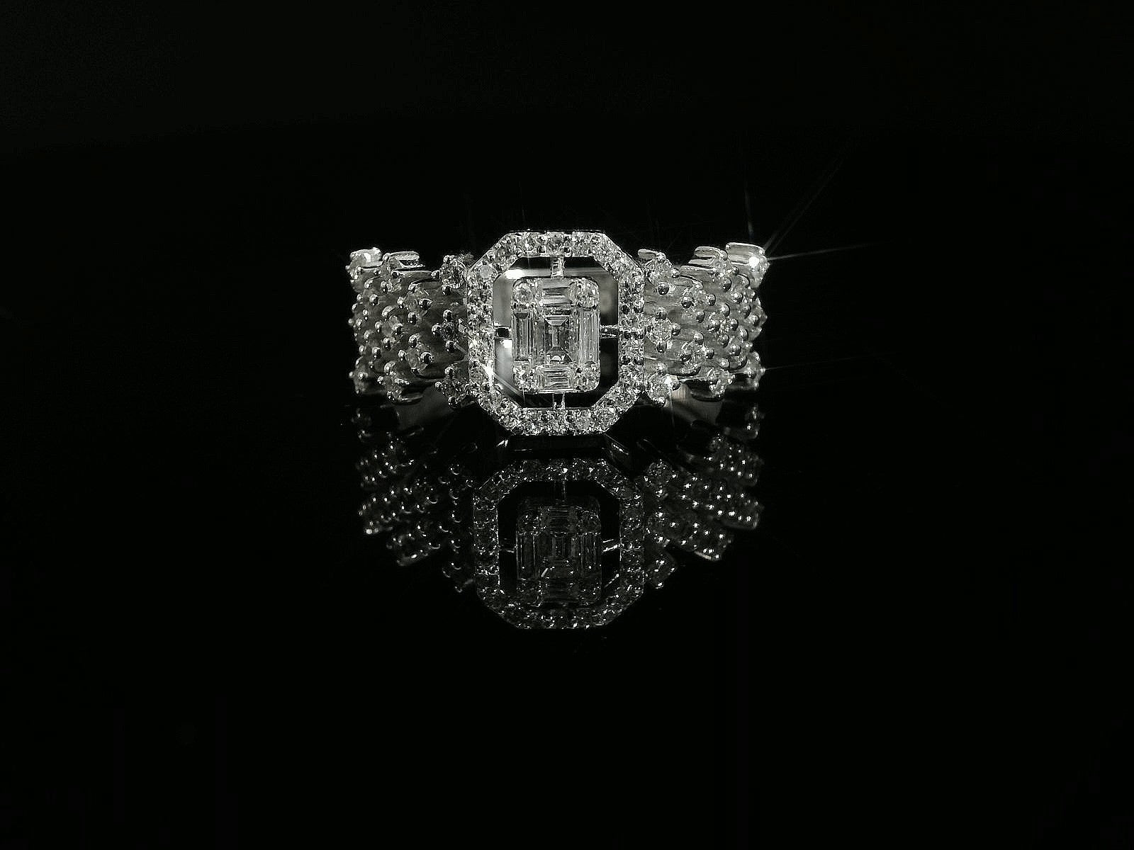 Linden Verlobungsring in 18 Karat - 750 Weissgold mit Diamanten - BYZ0005025