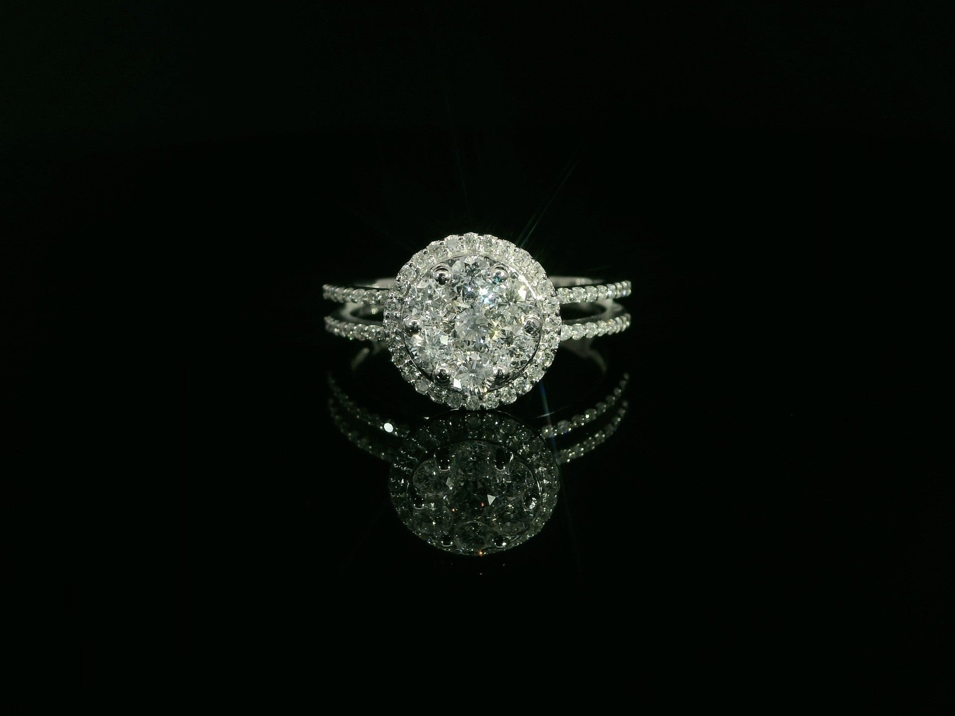 Linden Verlobungsring in 18 Karat - 750 Weissgold mit Diamanten - MYZ0000085