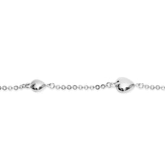 Bracelet de cheville en argent 925 rhodié avec coeurs - SF-586