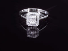 Luxuriöser Diamantring aus 18K Weissgold mit 0.29ct – Ringgrösse 54, sofort lieferbar - BYZ0000077