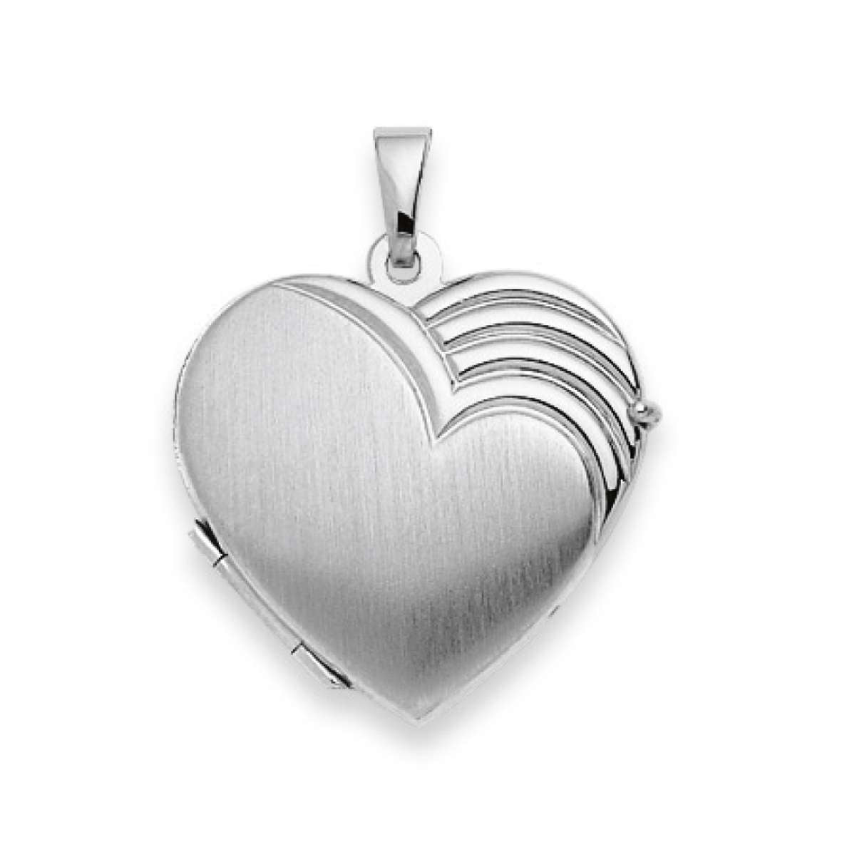 Medaillon Silber 925 weiss mit Herz Motiv - 6289.02142/0001