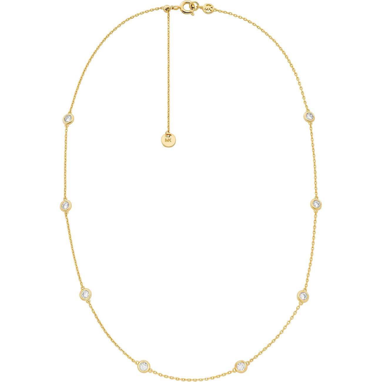 Michael Kors Kors Brilliance Damen Halskette Goldfarben mit weissen Zirkonia