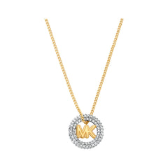 Michael Kors Kors MK Damen Halskette aus vergoldetem Messing Bicolor mit Zirkonia