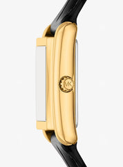 Michael Kors Petite Essex Damenuhr Gold mit Lederarmband 20 × 27 mm – MK7692