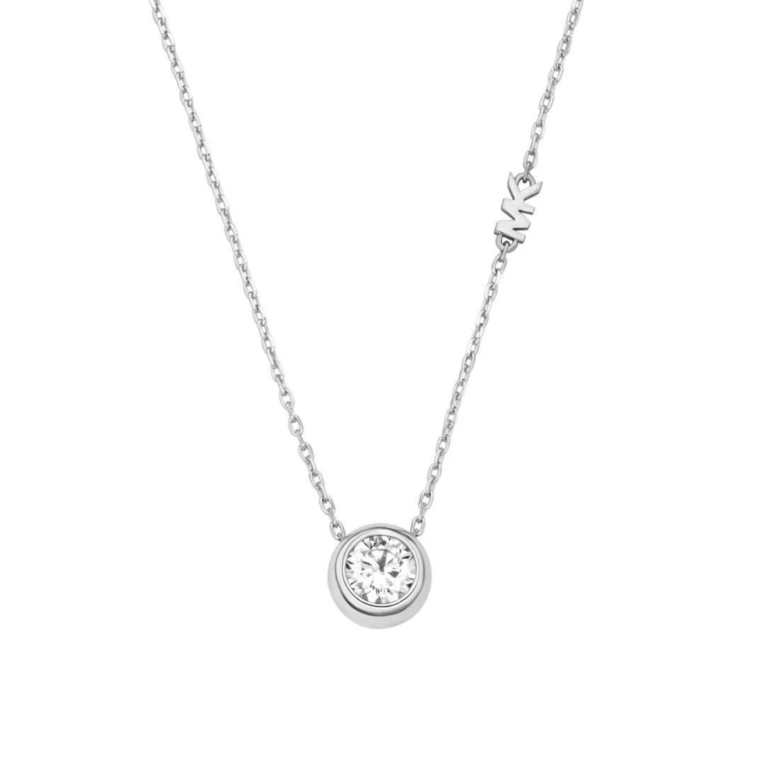 Michael Kors Premium Halskette Silber mit Zirkonia Anhänger